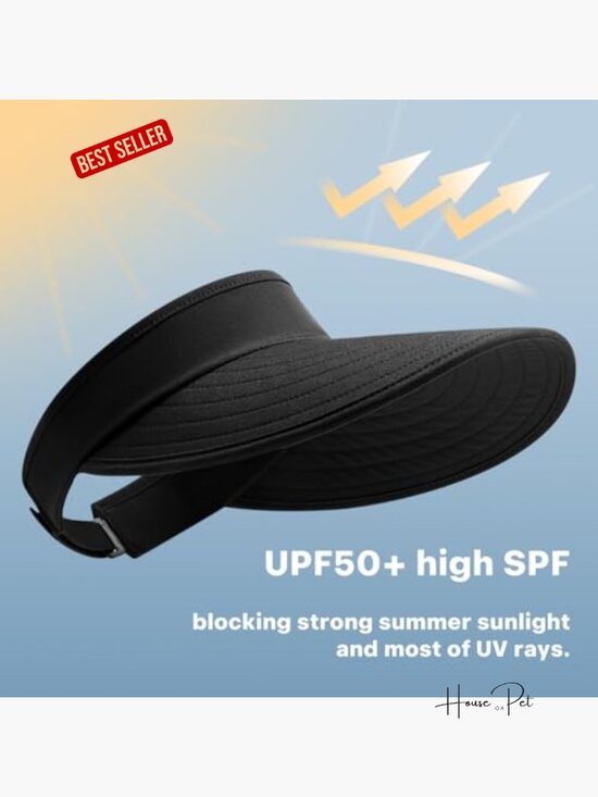 Sun Visor Hat UPF 50+ Wide Brim Adjustable Packable  display picture 3
